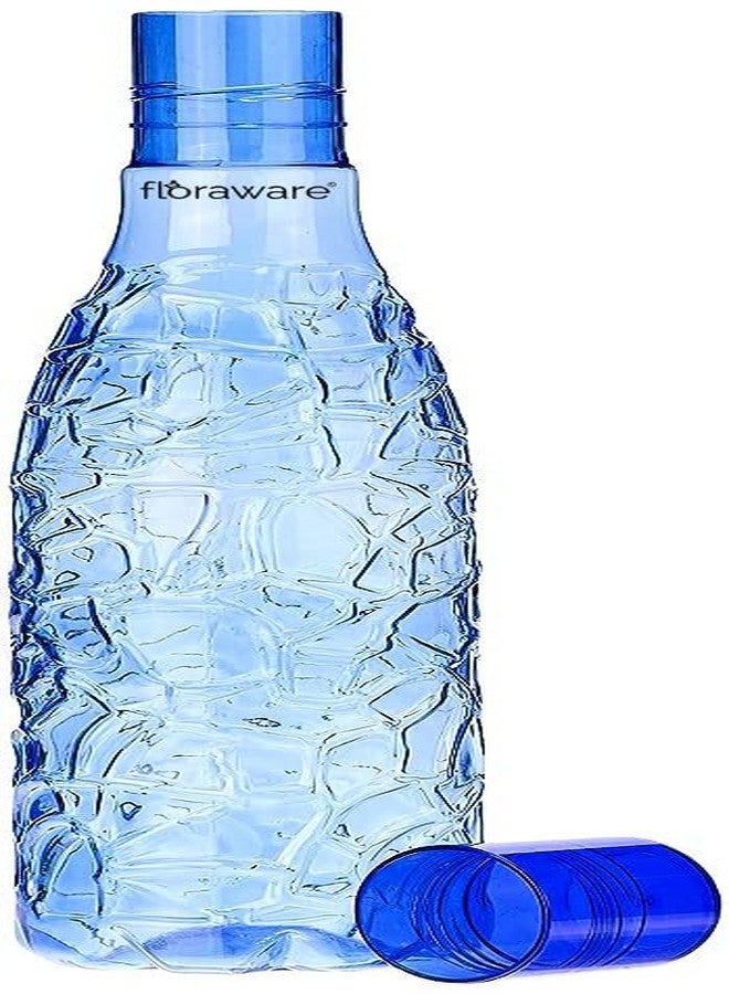 Floraware Food Grade Premium Plastic Fridge Mosaic Water Bottle, BPA Free | 100% Leak Proof | Office Bottle | Gym Bottle | Home | Kitchen | Travel Bottle Drinking Bottle, 1000ml Pack of 2, Blue - Image 3